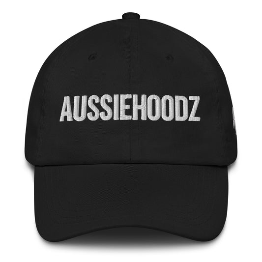 Black Dad Hat – Triple Embroidery (AUSSIEHOODZ | Crown | AH)