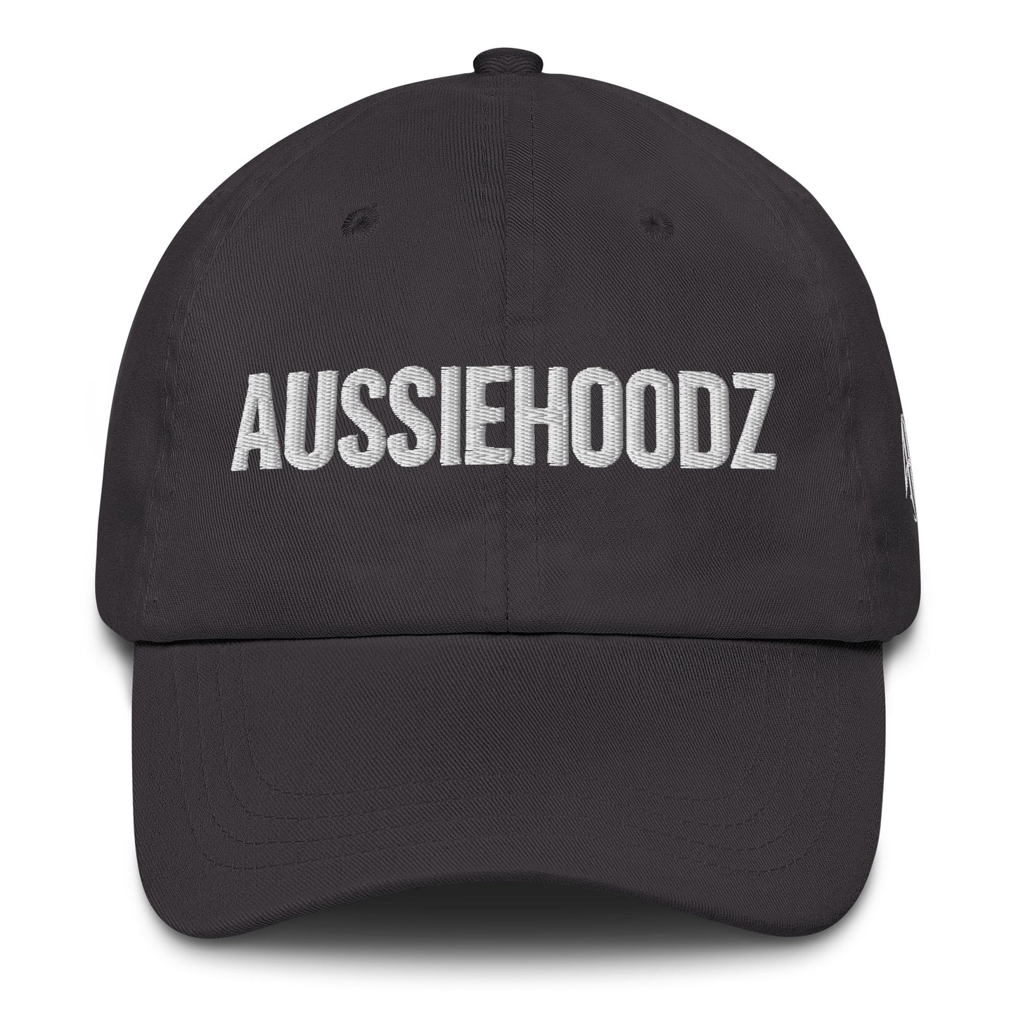 Pewter Grey Dad Hat – Triple Embroidery (AUSSIEHOODZ | Crown | AH)
