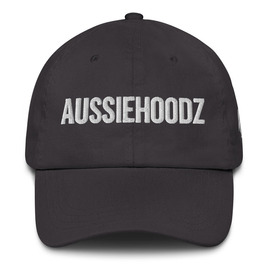 Pewter Grey Dad Hat – Triple Embroidery (AUSSIEHOODZ | Crown | AH)